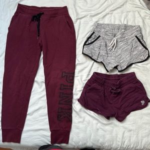 Pink sweatpants and shorts all for $45 or just shorts for $25